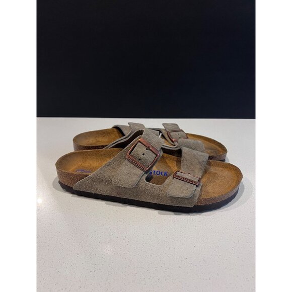 BIRKENSTOCK Arizona suede taupe sandals size 41 - Picture 1 of 5
